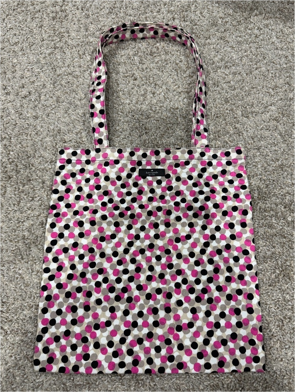 Kate Spade Polka Dot Canvas Tote Bag 100% Cotton